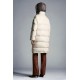 2022 Moncler Erysimum Parka Hooded Long Down Jacket Women Down Puffer Coat Winter Outerwear Butter White