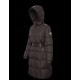 2022 Moncler Feuille Parka Hooded Long Down Jacket Women Down Puffer Coat Winter Outerwear Dark Gray