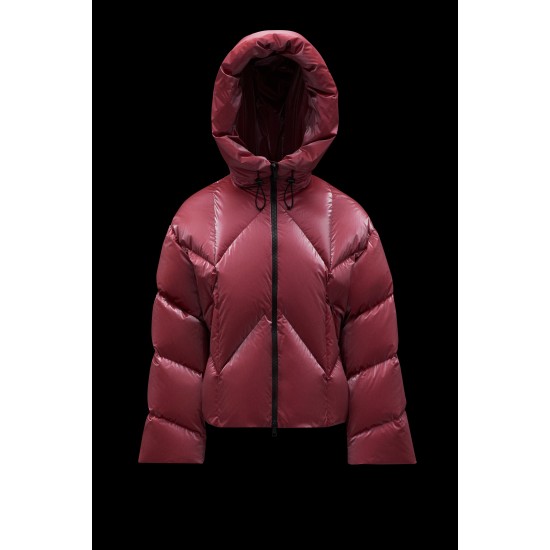 2022 Moncler Frele Short Hooded Down Jacket Women Down Puffer Coat Winter Outerwear Cherry Pink