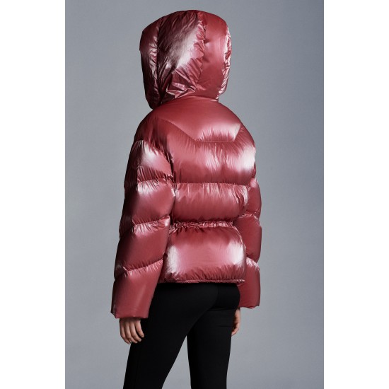 2022 Moncler Frele Short Hooded Down Jacket Women Down Puffer Coat Winter Outerwear Cherry Pink