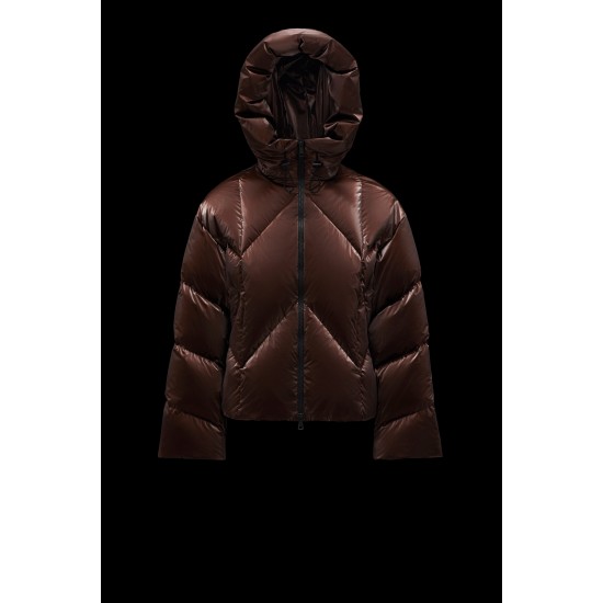 2022 Moncler Frele Short Hooded Down Jacket Women Down Puffer Coat Winter Outerwear Dark Brown