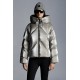 2022 Moncler Frele Short Hooded Down Jacket Women Down Puffer Coat Winter Outerwear Light Grey