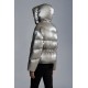 2022 Moncler Frele Short Hooded Down Jacket Women Down Puffer Coat Winter Outerwear Light Grey