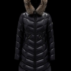 2022 Moncler Fulmarus Parka Fur Collar Hooded Long Down Jacket Women Down Puffer Coat Winter Outerwear Black