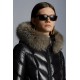 2022 Moncler Fulmarus Parka Fur Collar Hooded Long Down Jacket Women Down Puffer Coat Winter Outerwear Black