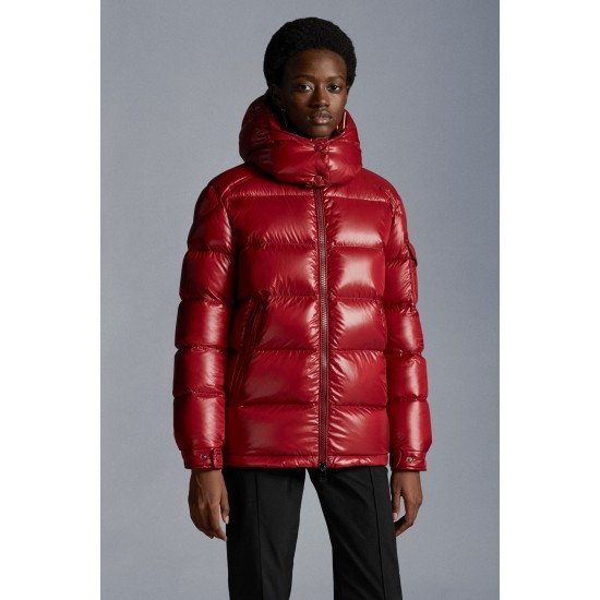 2022 Moncler Fustet Short Down Jacket Women Hooded Down Puffer Coat Winter Outerwear Red