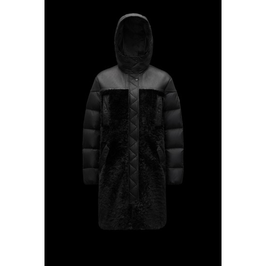 2022 Moncler Gaudine Parka Hooded Long Down Jacket Women Down Puffer Coat Winter Outerwear Black