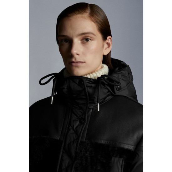 2022 Moncler Gaudine Parka Hooded Long Down Jacket Women Down Puffer Coat Winter Outerwear Black