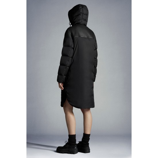 2022 Moncler Gaudine Parka Hooded Long Down Jacket Women Down Puffer Coat Winter Outerwear Black