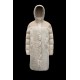 2022 Moncler Gaudine Parka Hooded Long Down Jacket Women Down Puffer Coat Winter Outerwear Oatmeal Beige