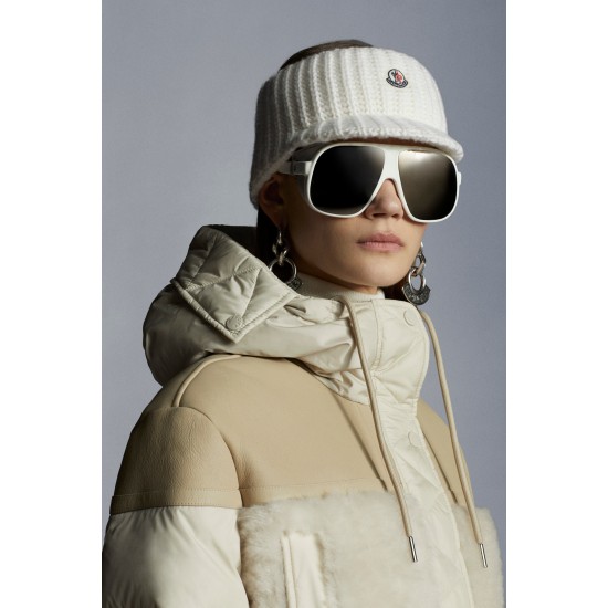 2022 Moncler Gaudine Parka Hooded Long Down Jacket Women Down Puffer Coat Winter Outerwear Oatmeal Beige