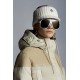 2022 Moncler Gaudine Parka Hooded Long Down Jacket Women Down Puffer Coat Winter Outerwear Oatmeal Beige