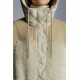 2022 Moncler Gaudine Parka Hooded Long Down Jacket Women Down Puffer Coat Winter Outerwear Oatmeal Beige