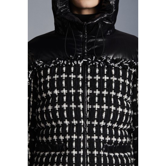 2022 Moncler Ginavelle Short Down Jacket Women Down Puffer Coat Winter Outerwear Black White