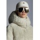 2022 Moncler Hainardia Parka Hooded Long Down Jacket Women Down Puffer Coat Winter Outerwear Silk White