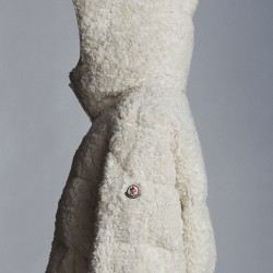 2022 Moncler Hainardia Parka Hooded Long Down Jacket Women Down Puffer Coat Winter Outerwear Silk White