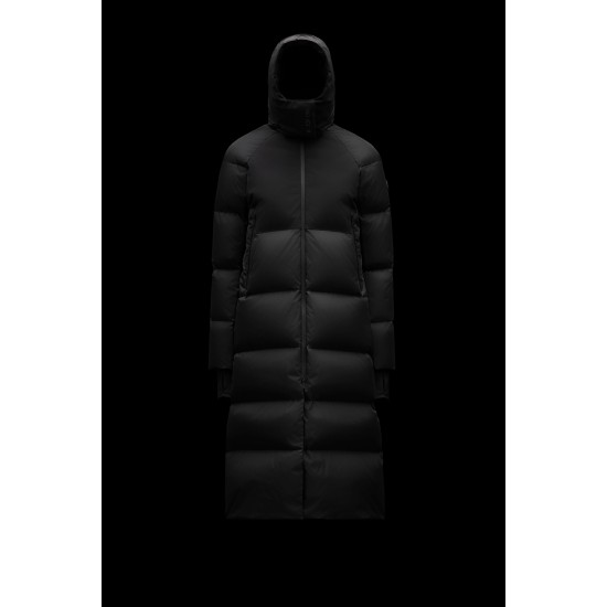 2022 Moncler Heliotrope Parka Long Down Jacket Women Down Puffer Coat Winter Outerwear Black