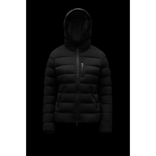 2022 Moncler Herbe Short Hooded Down Jacket Women Down Puffer Coat Winter Outerwear Black