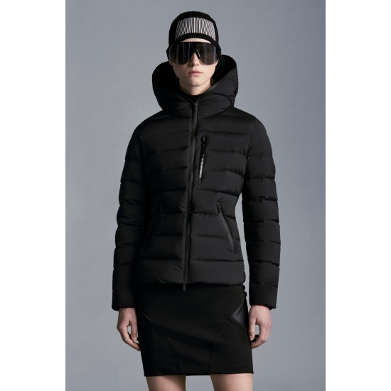 2022 Moncler Herbe Short Hooded Down Jacket Women Down Puffer Coat Winter Outerwear Black