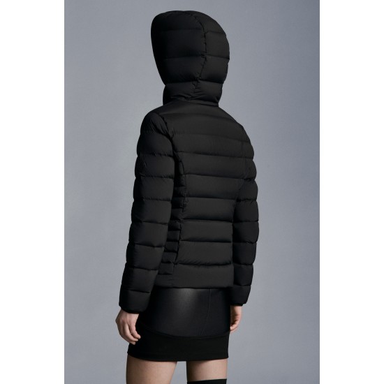 2022 Moncler Herbe Short Hooded Down Jacket Women Down Puffer Coat Winter Outerwear Black