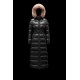 2022 Moncler Hudson Parka Fur Collar Hooded Long Down Jacket Women Down Puffer Coat Winter Outerwear Black