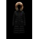 2022 Moncler Khloe Parka Fur Hooded Collar Long Down Jacket Women Down Puffer Coat Winter Outerwear Black