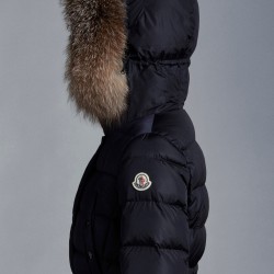 2022 Moncler Khloe Parka Fur Hooded Collar Long Down Jacket Women Down Puffer Coat Winter Outerwear Black