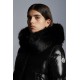 2022 Moncler Laiche Parka Short Down Jacket Women Fur Hooded Collar Down Puffer Coat Winter Outerwear Black