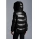 2022 Moncler Laiche Parka Short Down Jacket Women Fur Hooded Collar Down Puffer Coat Winter Outerwear Black