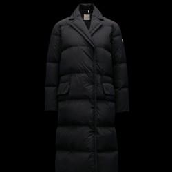 2022 Moncler Lampsane Parka Long Down Jacket Women Down Puffer Coat Winter Outerwear Black