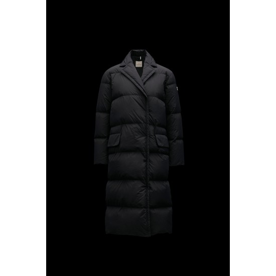 2022 Moncler Lampsane Parka Long Down Jacket Women Down Puffer Coat Winter Outerwear Black