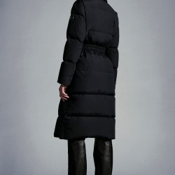 2022 Moncler Lampsane Parka Long Down Jacket Women Down Puffer Coat Winter Outerwear Black