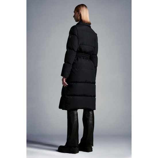 2022 Moncler Lampsane Parka Long Down Jacket Women Down Puffer Coat Winter Outerwear Black