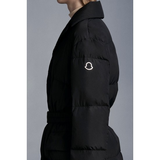 2022 Moncler Lampsane Parka Long Down Jacket Women Down Puffer Coat Winter Outerwear Black