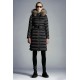 2022 Moncler Leersie Parka Fur Collar Long Down Jacket Women Down Puffer Coat Winter Outerwear Dark Gray