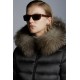 2022 Moncler Leersie Parka Fur Collar Long Down Jacket Women Down Puffer Coat Winter Outerwear Dark Gray