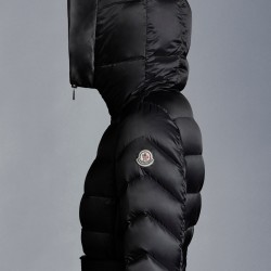 2022 Moncler Leersie Parka Fur Collar Long Down Jacket Women Down Puffer Coat Winter Outerwear Dark Gray