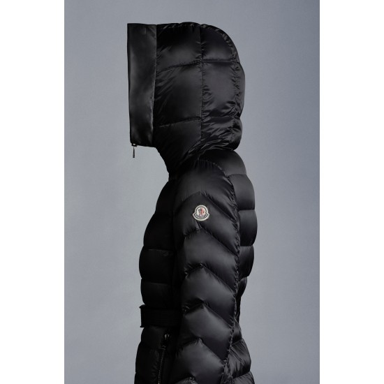 2022 Moncler Leersie Parka Fur Collar Long Down Jacket Women Down Puffer Coat Winter Outerwear Dark Gray