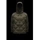 2022 Moncler Lepturus Parka Short Down Jacket Women Fur Hooded Collar Down Puffer Coat Winter Outerwear Army Green