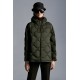 2022 Moncler Lepturus Parka Short Down Jacket Women Fur Hooded Collar Down Puffer Coat Winter Outerwear Army Green