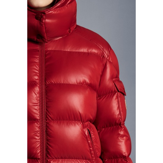 2022 Moncler Maire Short Down Jacket Women Down Puffer Coat Winter Outerwear Scarlet Red