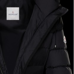 2022 Moncler Malban Parka Long Down Jacket Women Waist Down Puffer Coat Winter Outerwear Black