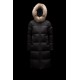 2022 Moncler Marrionnier Parka Fur Hooded Collar Long Down Jacket Women Down Puffer Coat Winter Outerwear Black