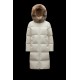 2022 Moncler Marrionnier Parka Hooded Long Down Jacket Women Down Puffer Coat Winter Outerwear Silk White