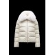 2022 Moncler Meaban Fur Collar Short Down Jacket Women Down Puffer Coat Winter Outerwear White