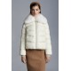 2022 Moncler Meaban Fur Collar Short Down Jacket Women Down Puffer Coat Winter Outerwear White