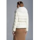 2022 Moncler Meaban Fur Collar Short Down Jacket Women Down Puffer Coat Winter Outerwear White