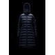 2022 Moncler Moka Hooded Long Down Jacket Women Down Puffer Coat Winter Outerwear Night Blue