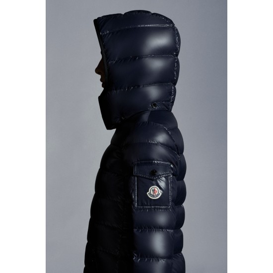 2022 Moncler Moka Hooded Long Down Jacket Women Down Puffer Coat Winter Outerwear Night Blue