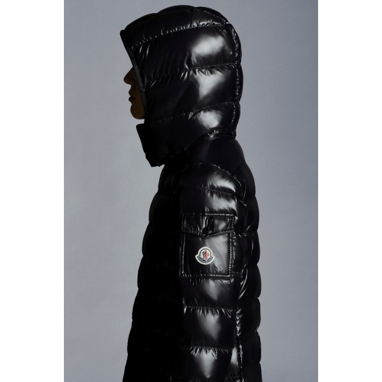 2022 Moncler Moka Parka Hooded Long Down Jacket Women Down Puffer Coat Winter Outerwear Black